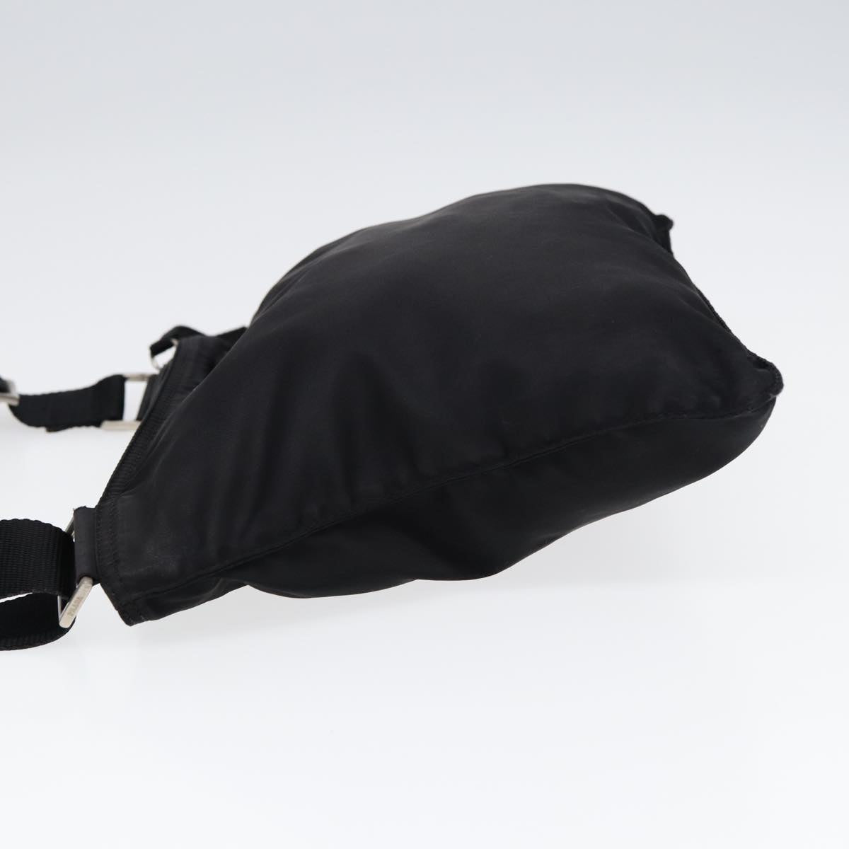PRADA Shoulder Bag Nylon Black Silver Auth