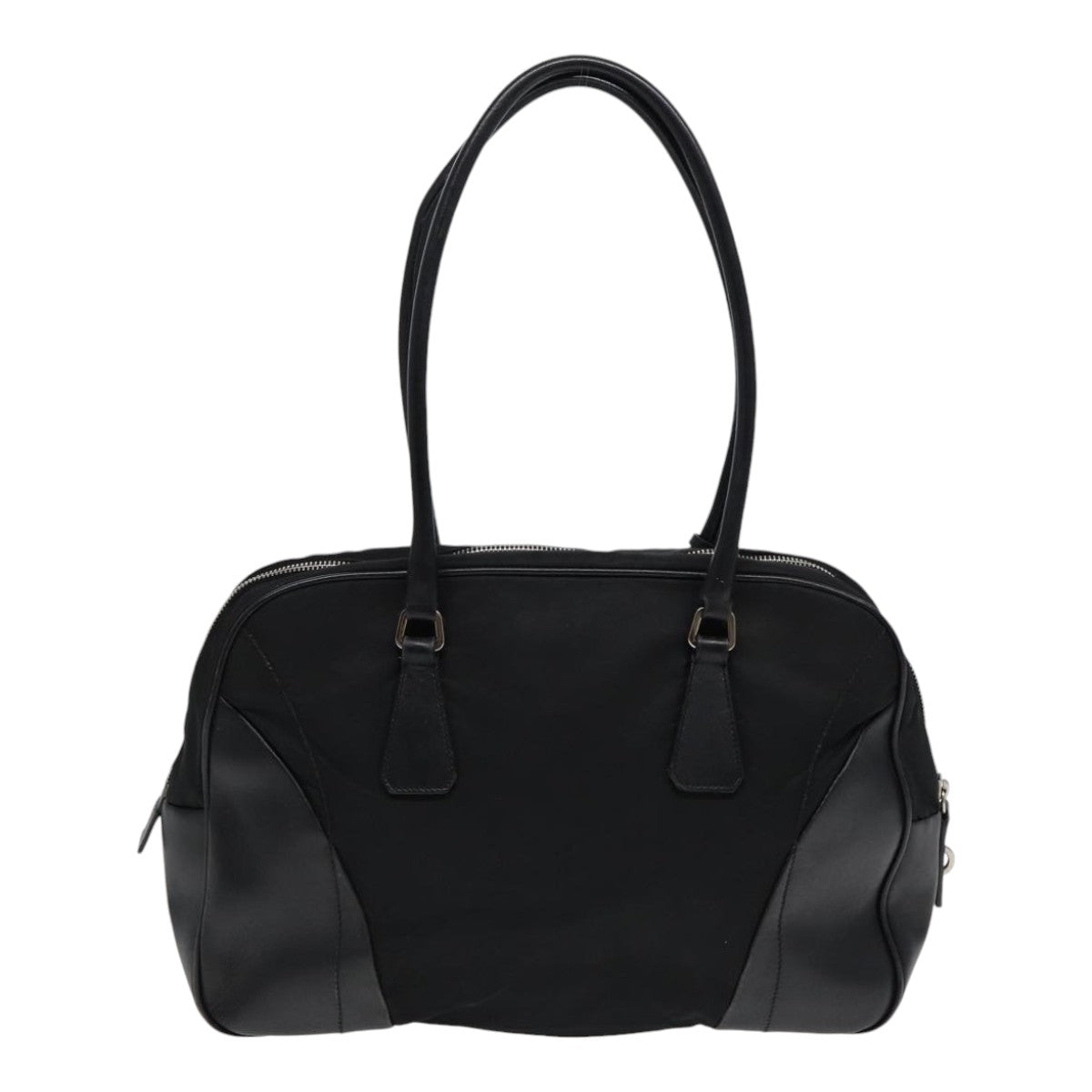 PRADA Shoulder Bag Nylon Black Silver Auth