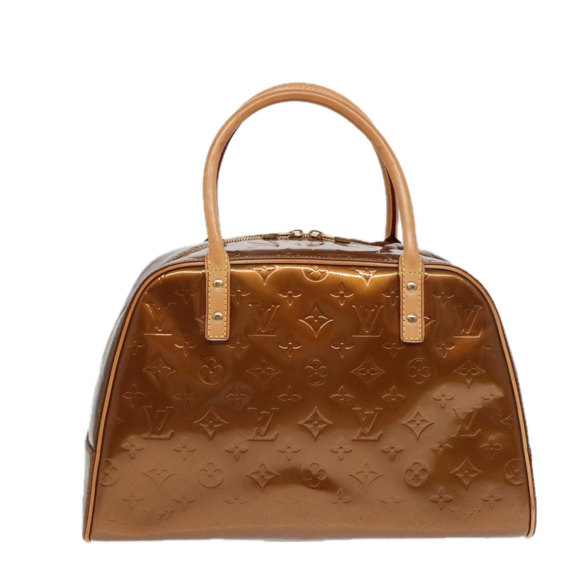 LOUIS VUITTON Vernis Tompkins Square Hand Bag Bronze M91103 LV Auth ep5513