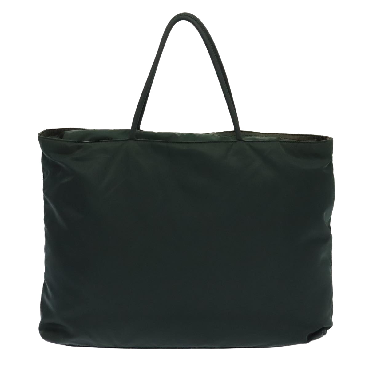 PRADA Tote Bag Nylon Green Silver Auth