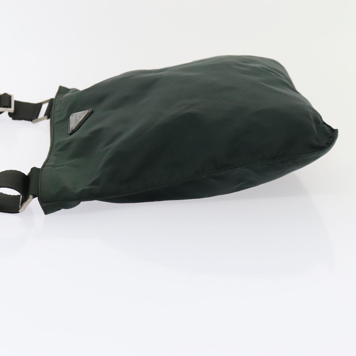 PRADA Shoulder Bag Nylon Green Silver Auth