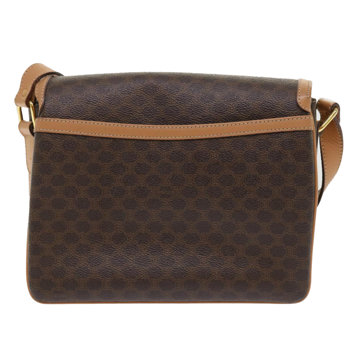 Luxury CELINE Macadam Canvas Shoulder Bag PVC Leather Brown ep905