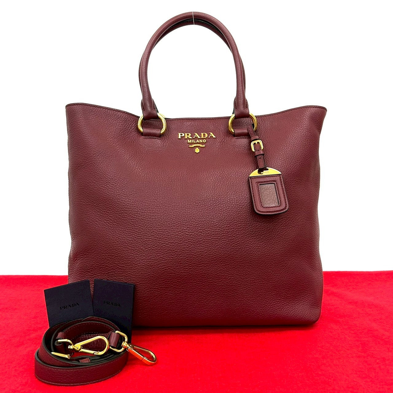 Prada Leather 2way Tote Bag