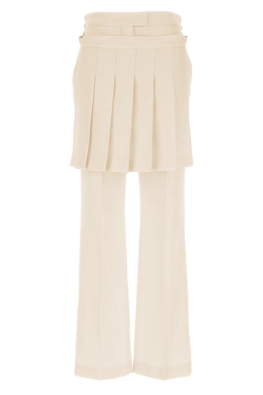 Fendi Women Grain De Poudre Pleated Panel Pants