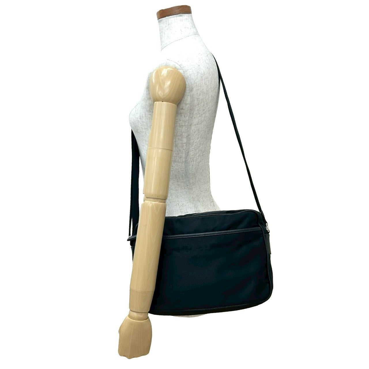Prada Nylon Saffiano Leather Mini Shoulder Bag
