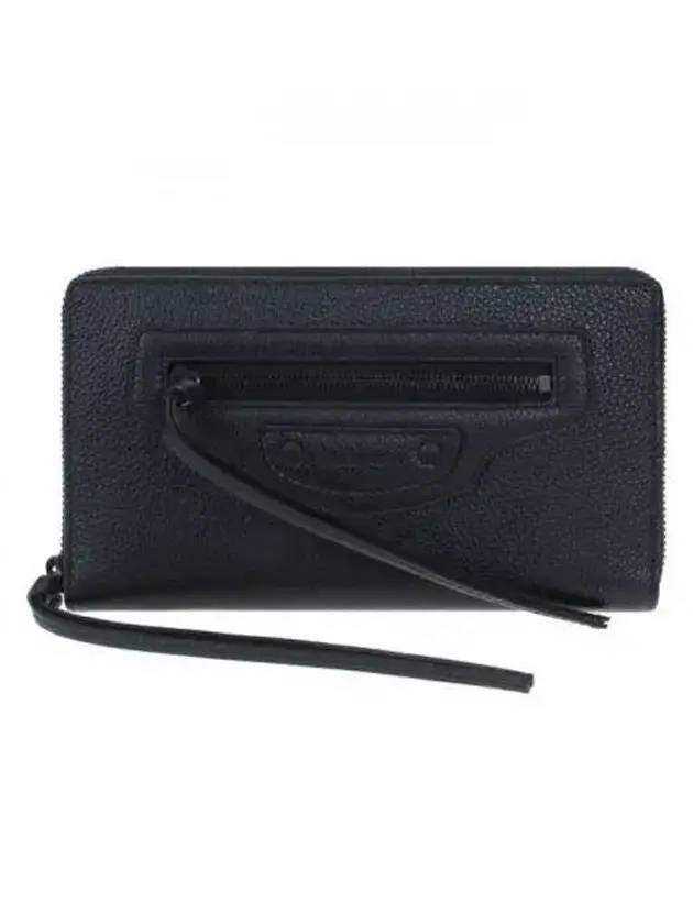 Luxury Balenciaga Trending 2025 Neo Classic Zipper Long Wallet Black