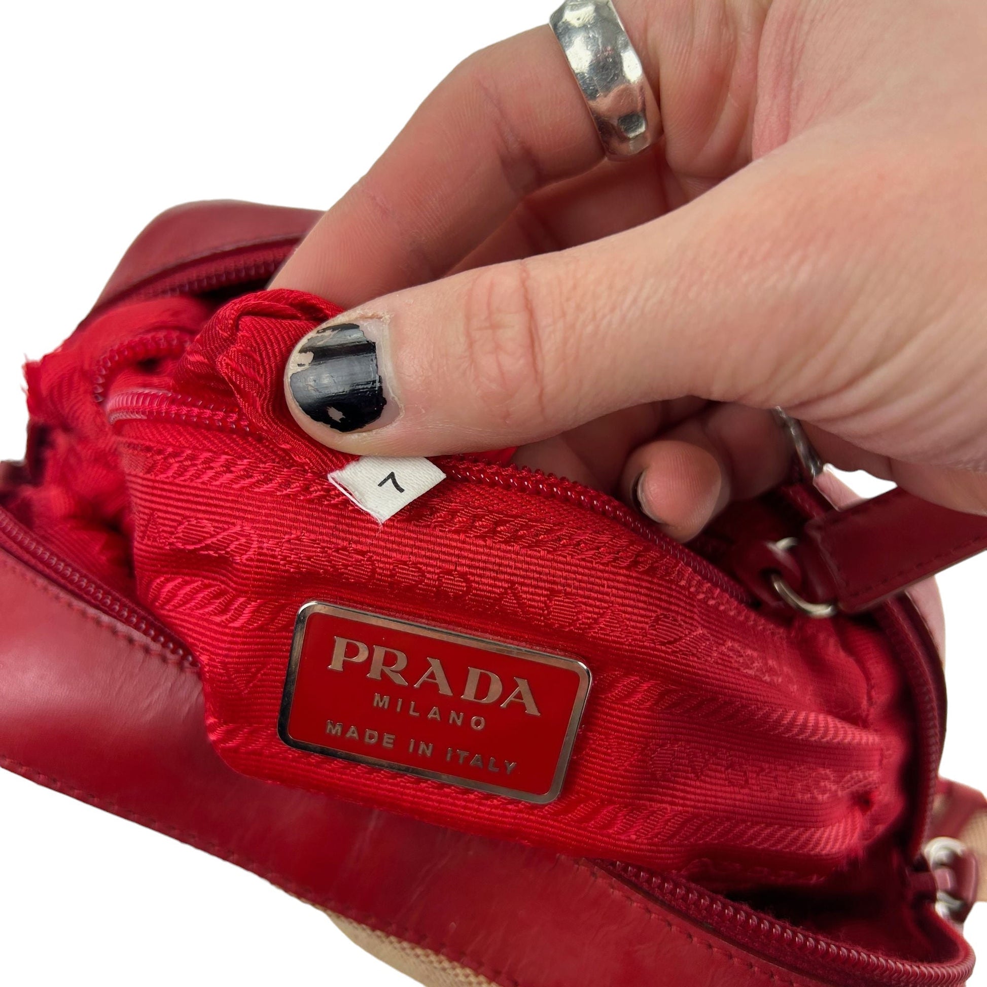 1999 Prada Canvas And Leather Cross Body Bag