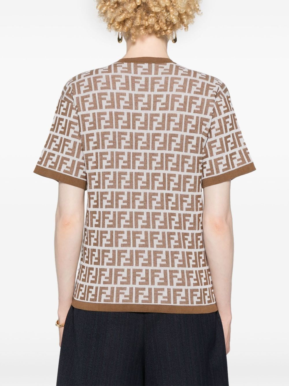 Fendi Women Ff-Print Short-Sleeved Jumper