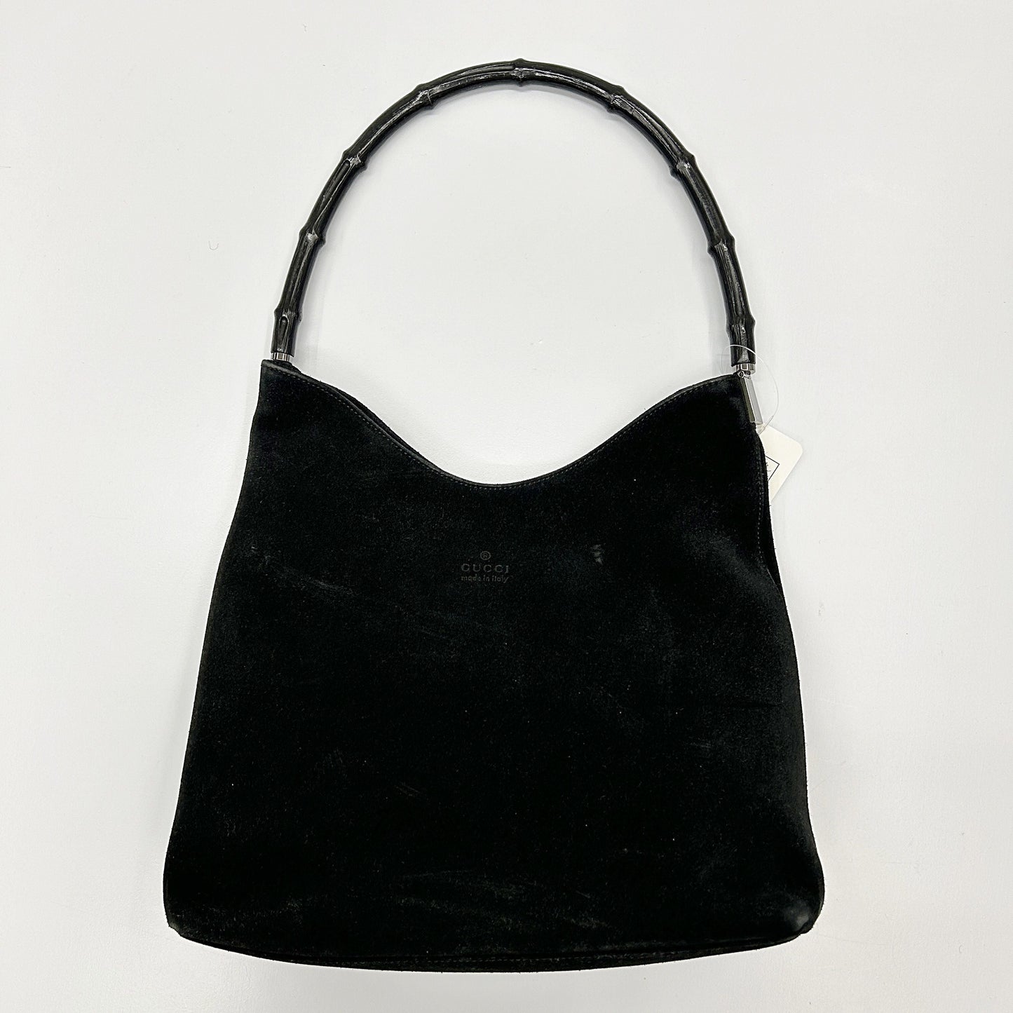 Gucci Suede Bamboo Handle Shoulder Bag gu9412ey