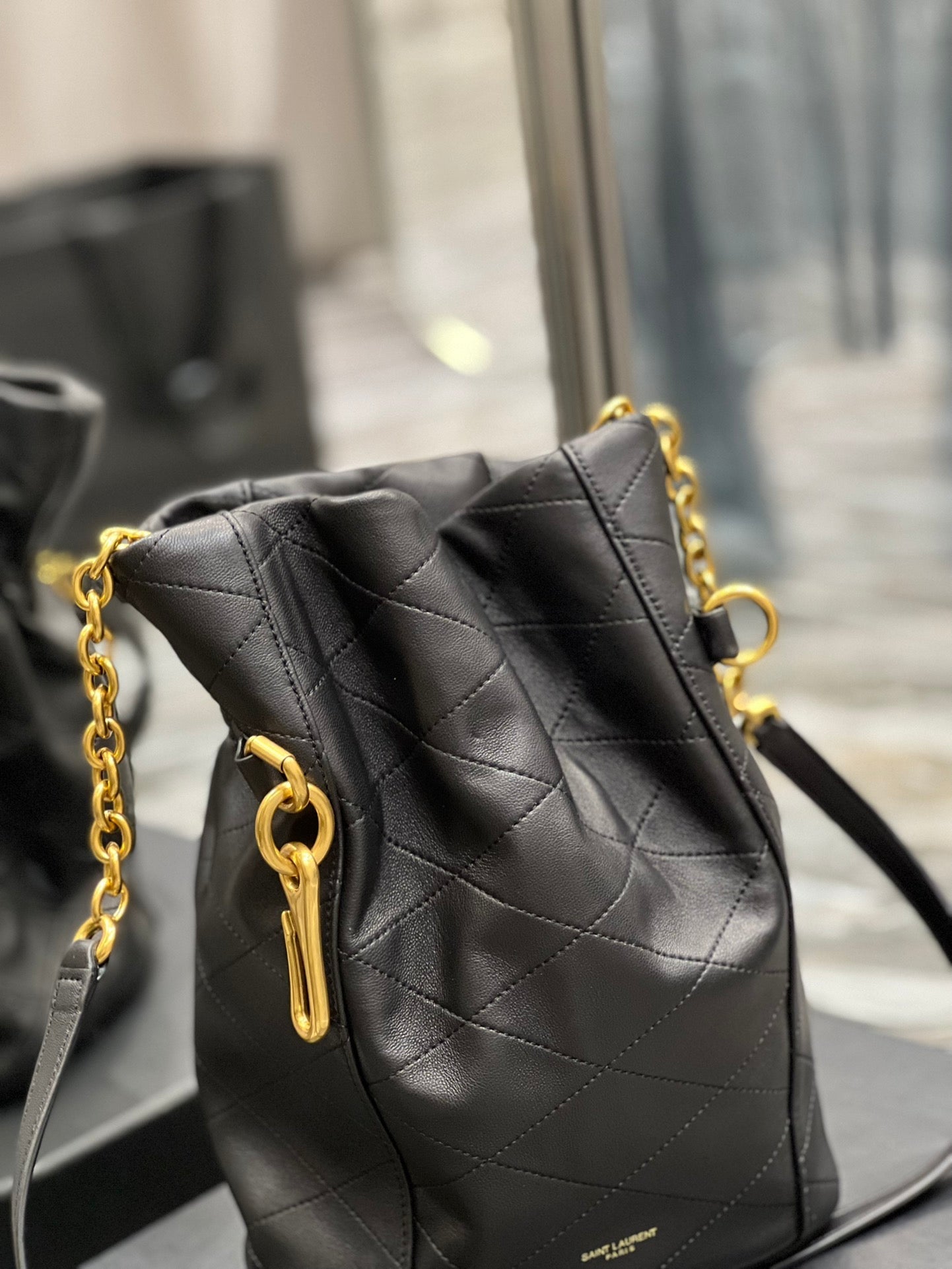 Yves Saint Laurent Le Maillon Bucket Bag Black