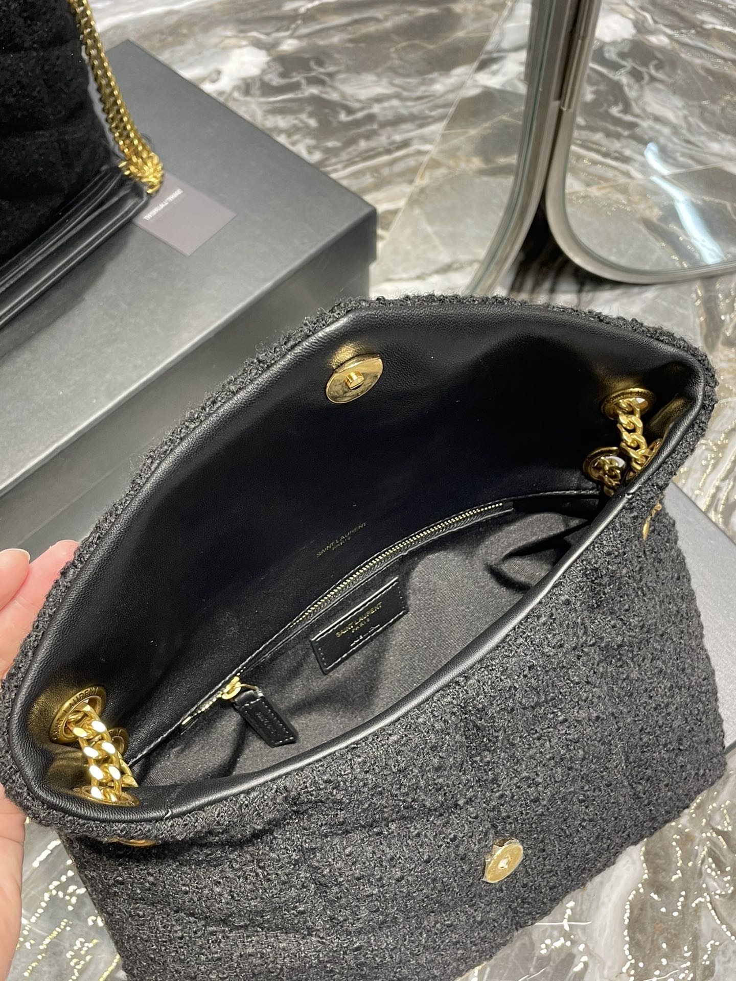 Yves Saint Laurent Puffer Small Chain Bag Black