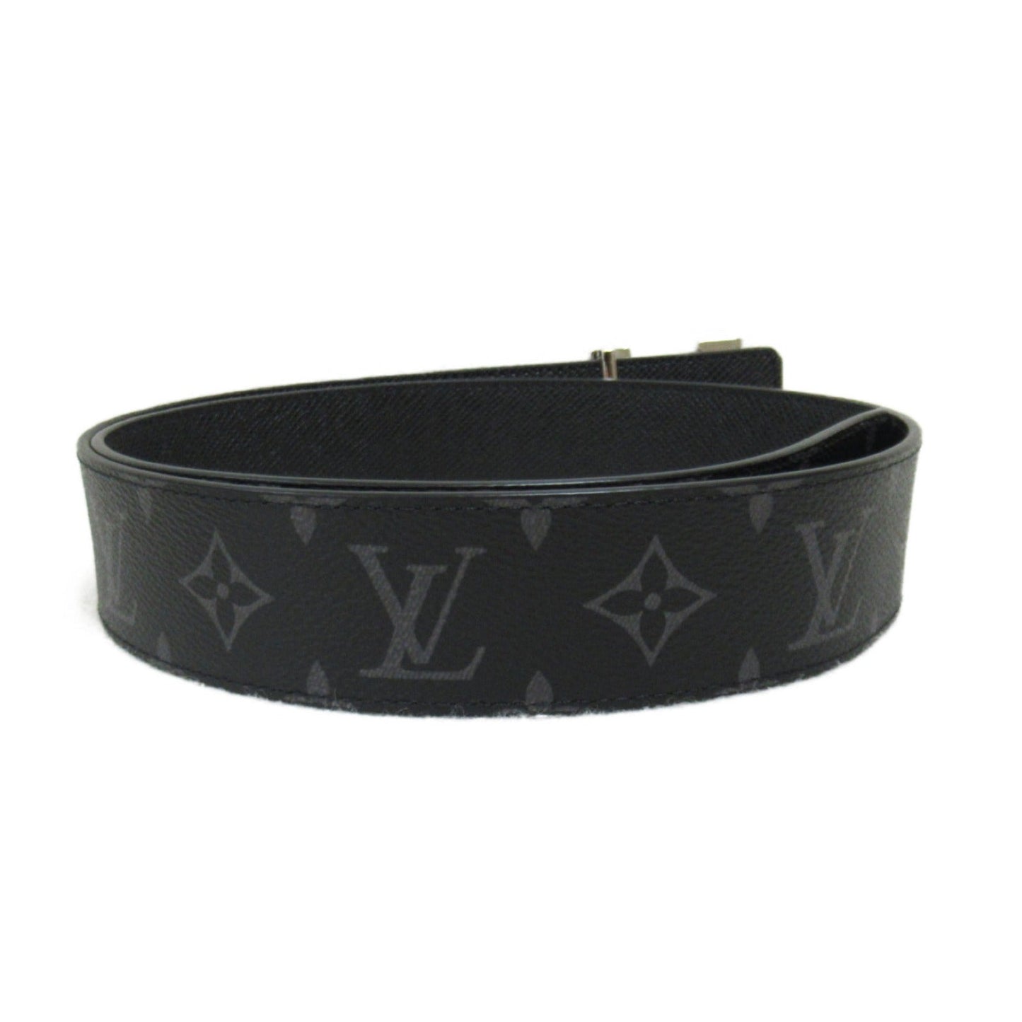 Louis Vuitton LOUIS VUITTON Belt LV Belt PVC Canvas Leather Mens Black M0157