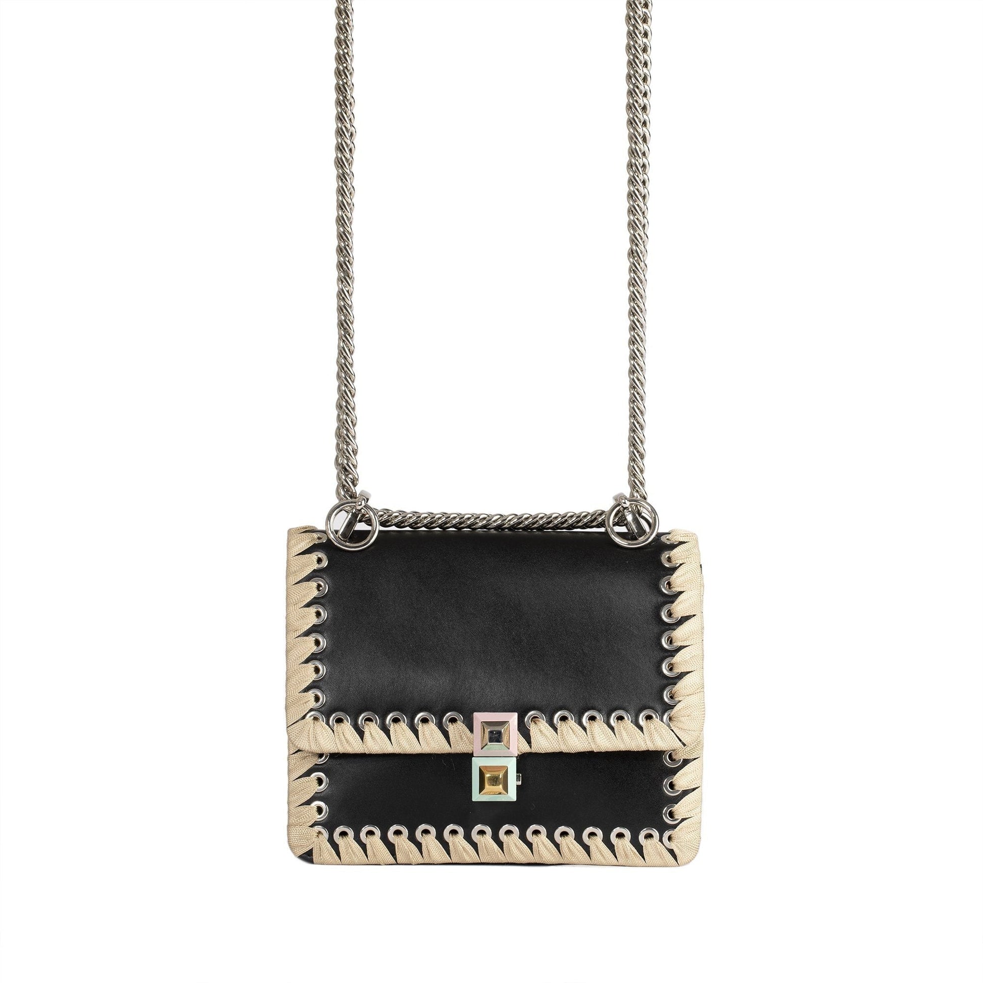 Fendi Kan I Ribbon Whipstitch Small Shoulder Bag