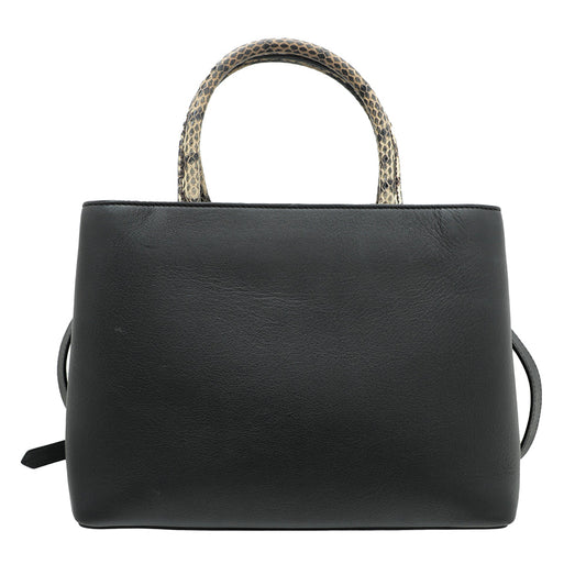 Fendi Black 2 Jours Petite Python Handle Bag
