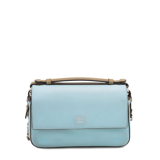 Fendi Bicolor Double Baguette Studded Embroider Bow Micro Bag