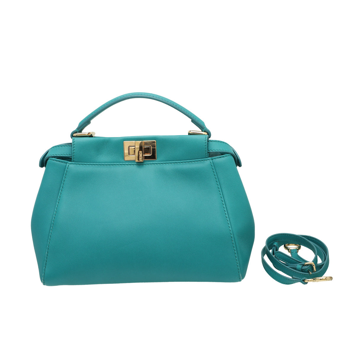 Fendi Teal Peekaboo Mini Bag