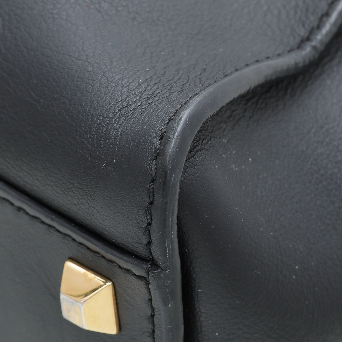 Fendi Black Peekaboo Gold Edition Studs Bag