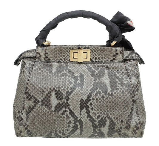 Fendi Bicolor Python Iconic Peekaboo Bag