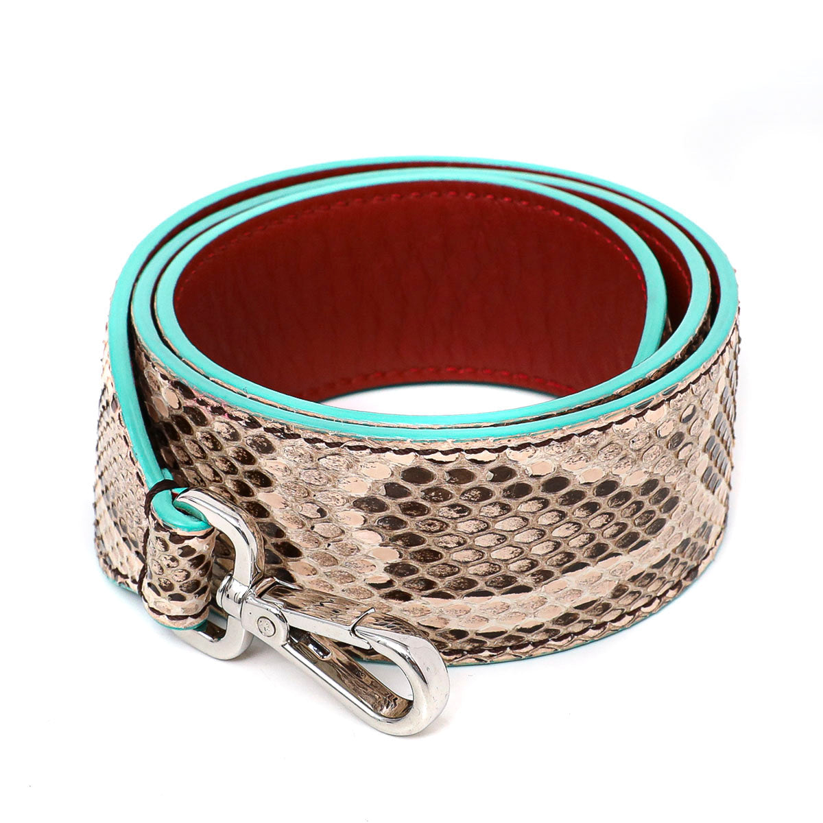 Fendi Maroon- Brown Python Strap You Bag Strap