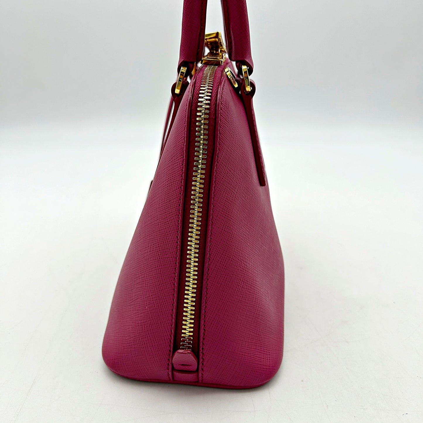 Prada Saffiano Lux Leather Promenade Medium - Red Handle Bags, Handbags LA9997