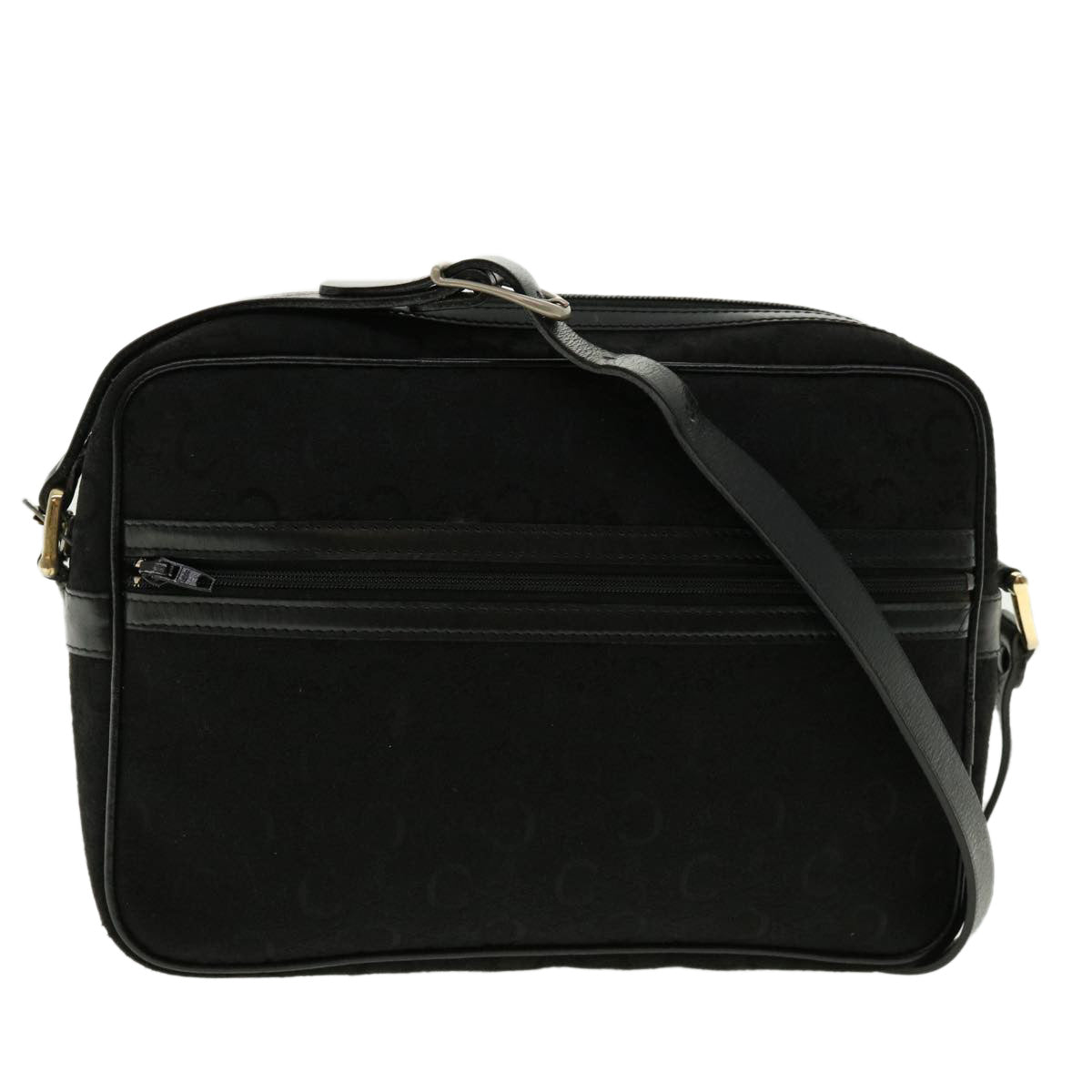 Luxury CELINE C Macadam Canvas Shoulder Bag Black fm2217