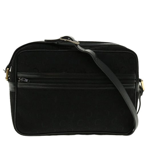 Luxury CELINE C Macadam Canvas Shoulder Bag Black fm2217