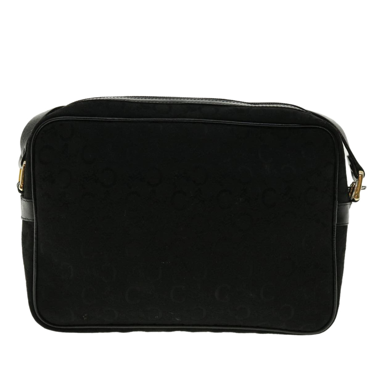 Luxury CELINE C Macadam Canvas Shoulder Bag Black fm2217