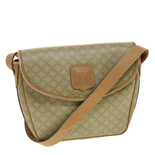 Luxury CELINE Macadam Canvas Shoulder Bag Beige fm2348