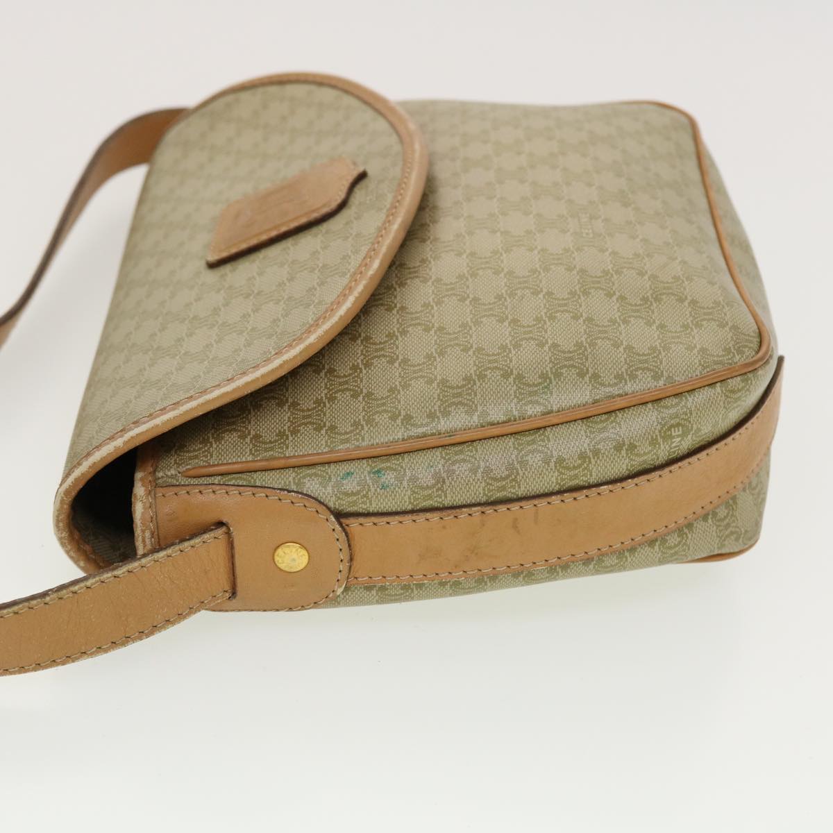 Luxury CELINE Macadam Canvas Shoulder Bag Beige fm2348