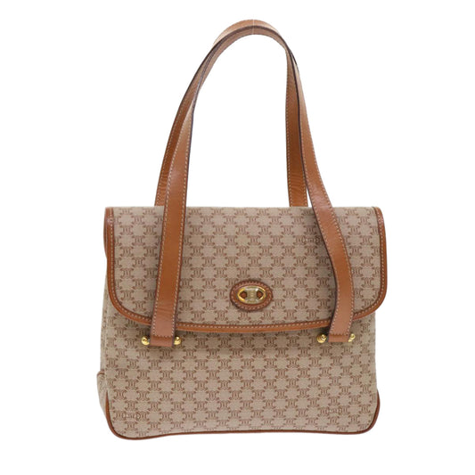 Luxury CELINE Macadam Canvas Shoulder Bag Beige fm2486