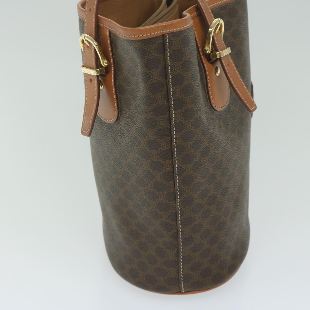 Luxury CELINE Macadam Canvas Tote Bag PVC Leather Brown fm3033