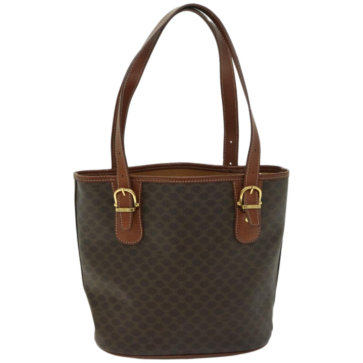 Luxury CELINE Macadam Canvas Tote Bag PVC Brown fm3196
