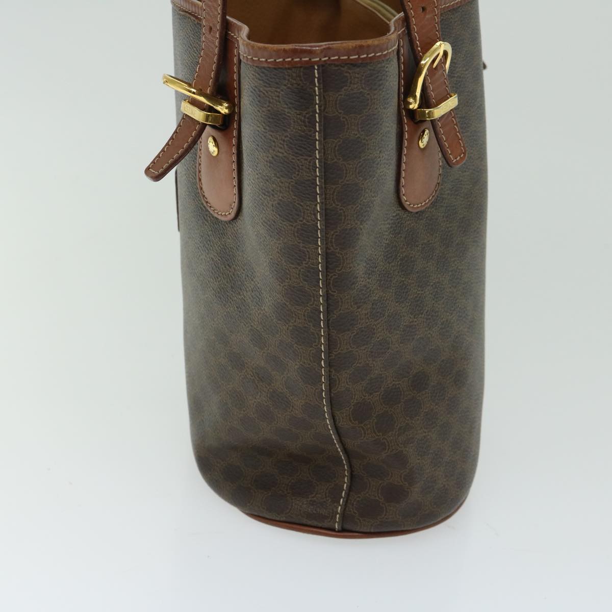 Luxury CELINE Macadam Canvas Tote Bag PVC Brown fm3196