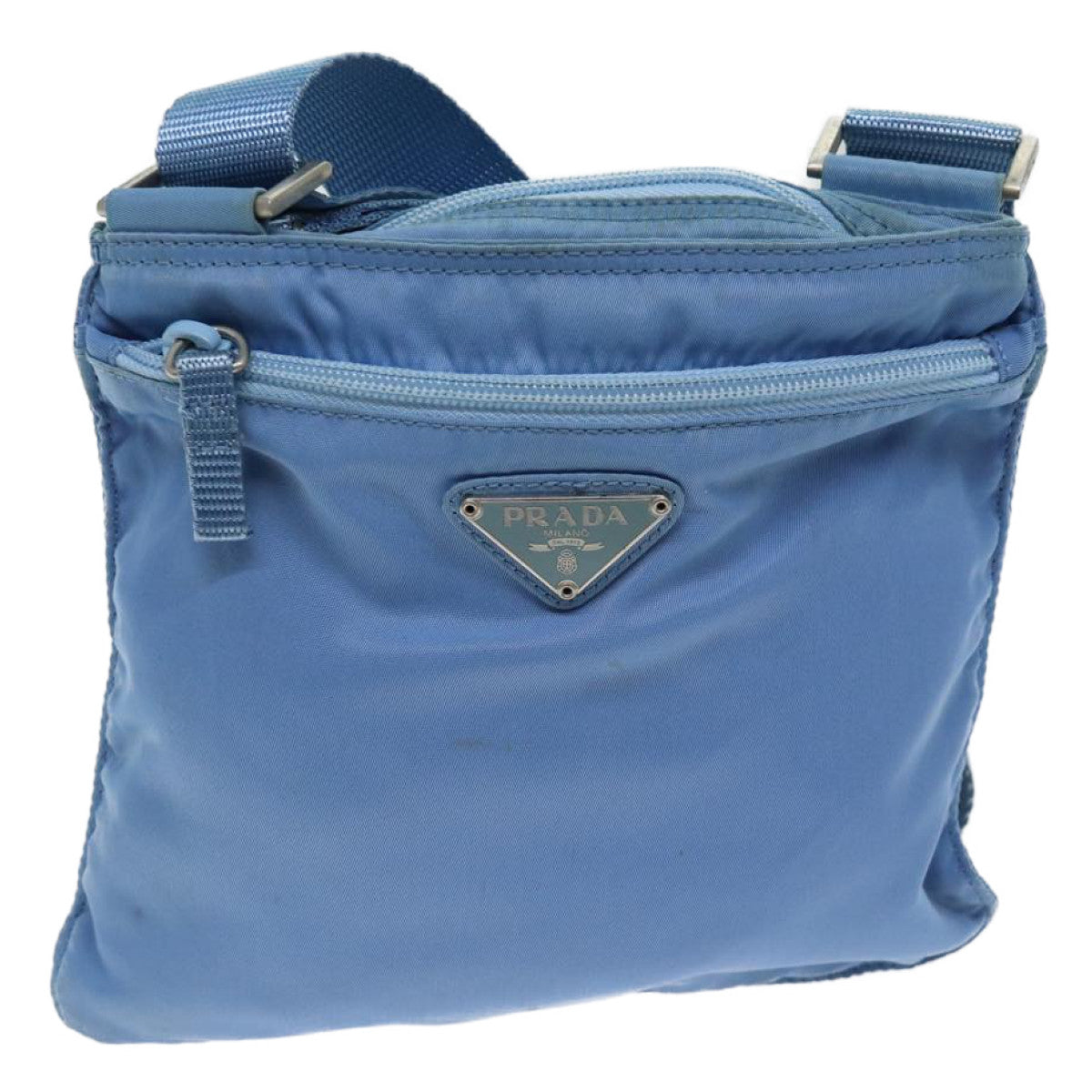 PRADA Shoulder Bag Nylon Blue Auth fm3368