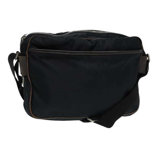 PRADA Shoulder Bag Nylon Black Silver Auth