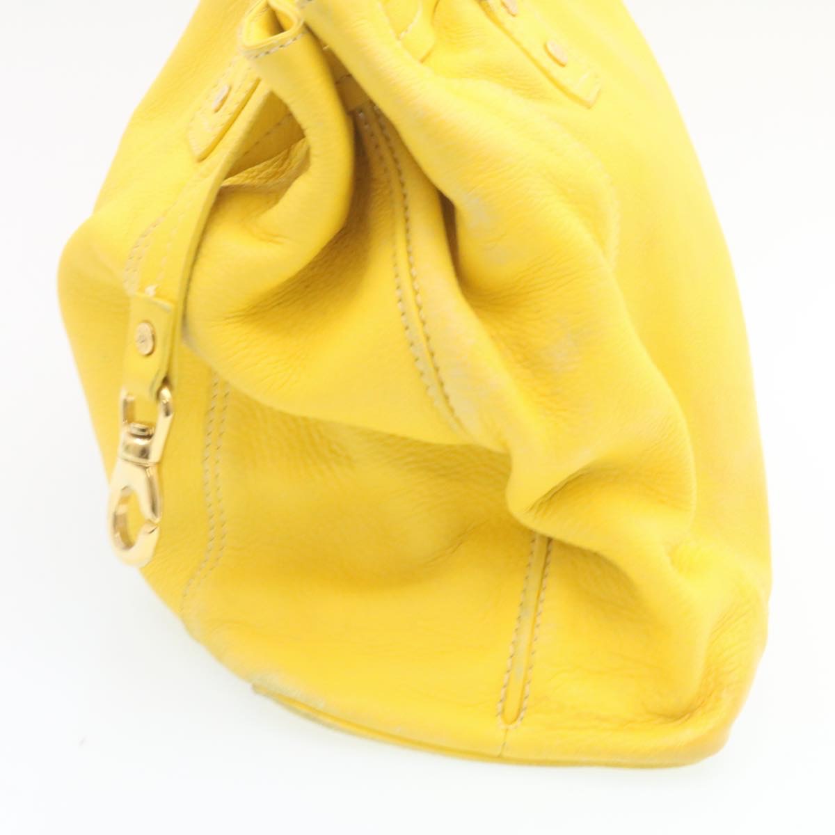 Luxury CELINE Shoulder Bag Leather Yellow fm965