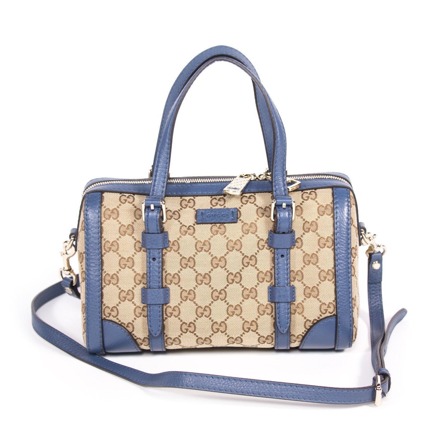 Gucci Boston Leather Canvas Shoulder Bag Style 5