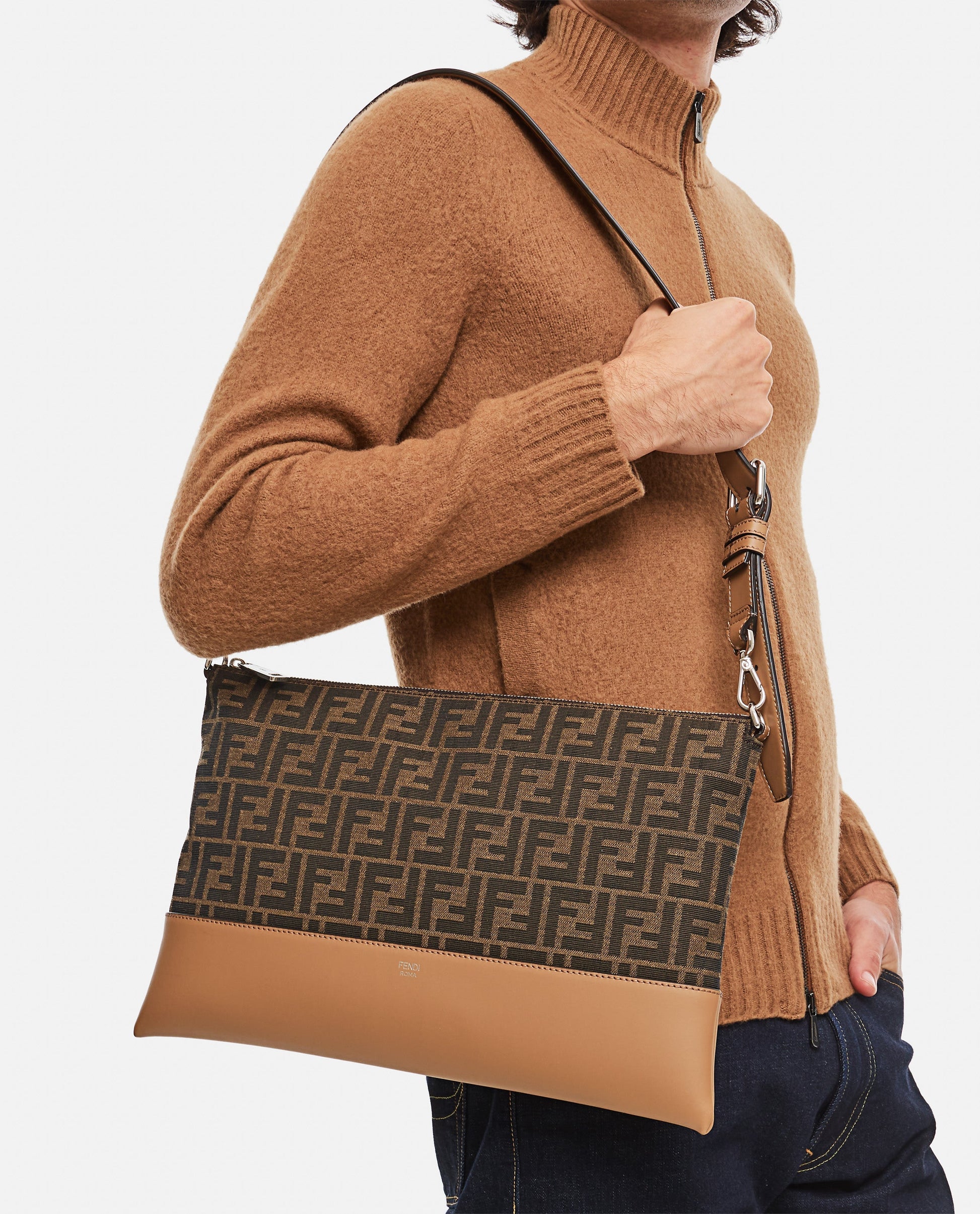 Fendi Men Fendi After Small Jacquard Ff Bag