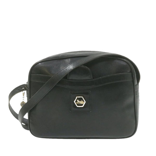 Luxury CELINE Horse Carriage Macadam Shoulder Bag Leather Black am1005g