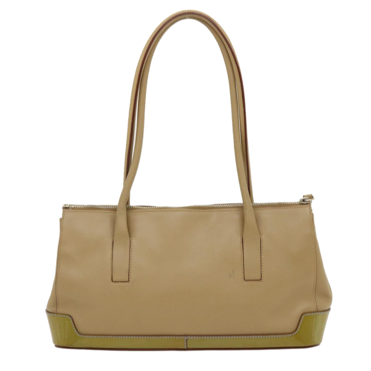 Prada Hand Bag Leather Enamel Brown