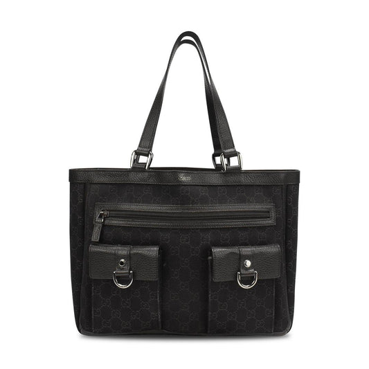 Gucci Monogram Leather Canvas Tote