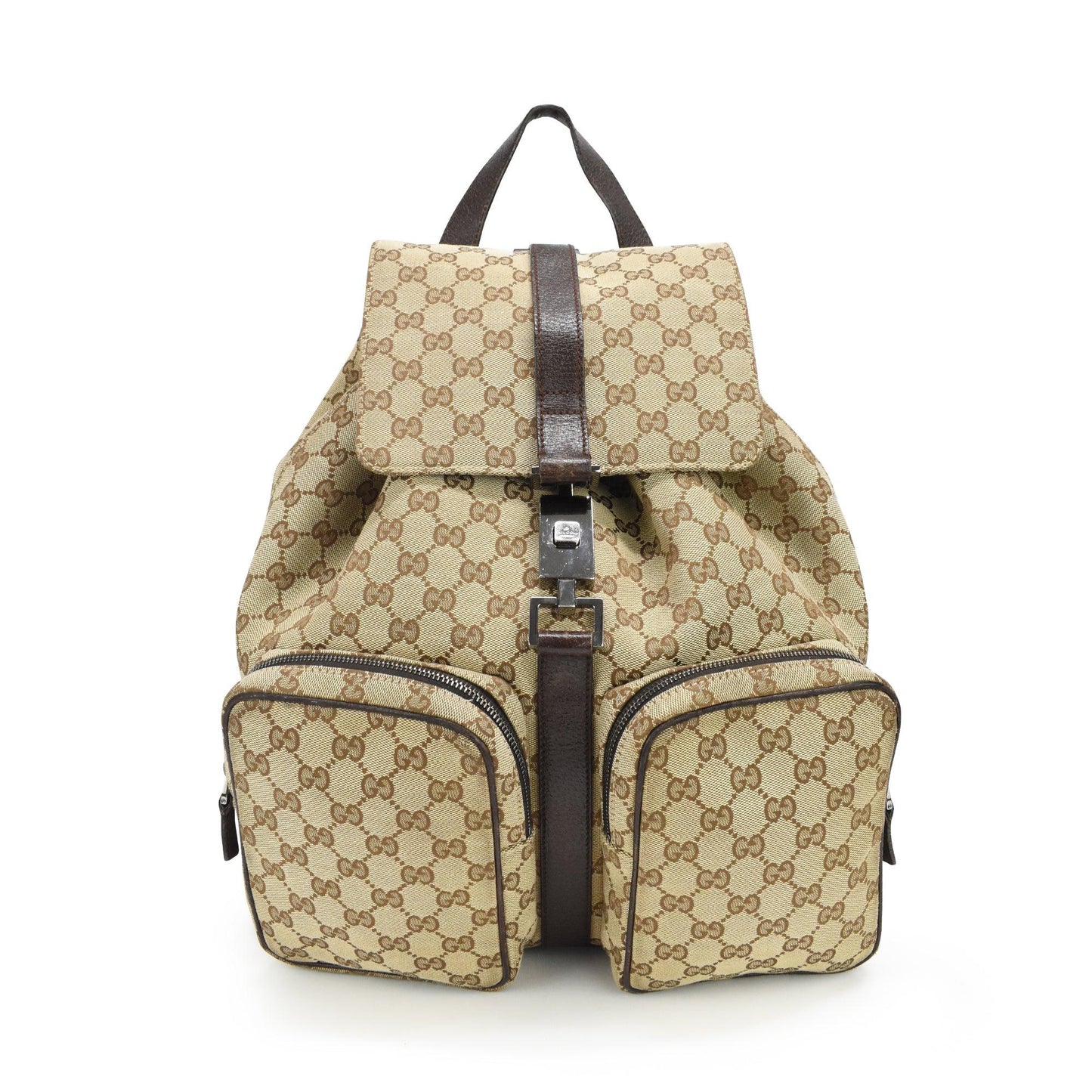 Gucci Monogram Leather Canvas Shoulder Bag
