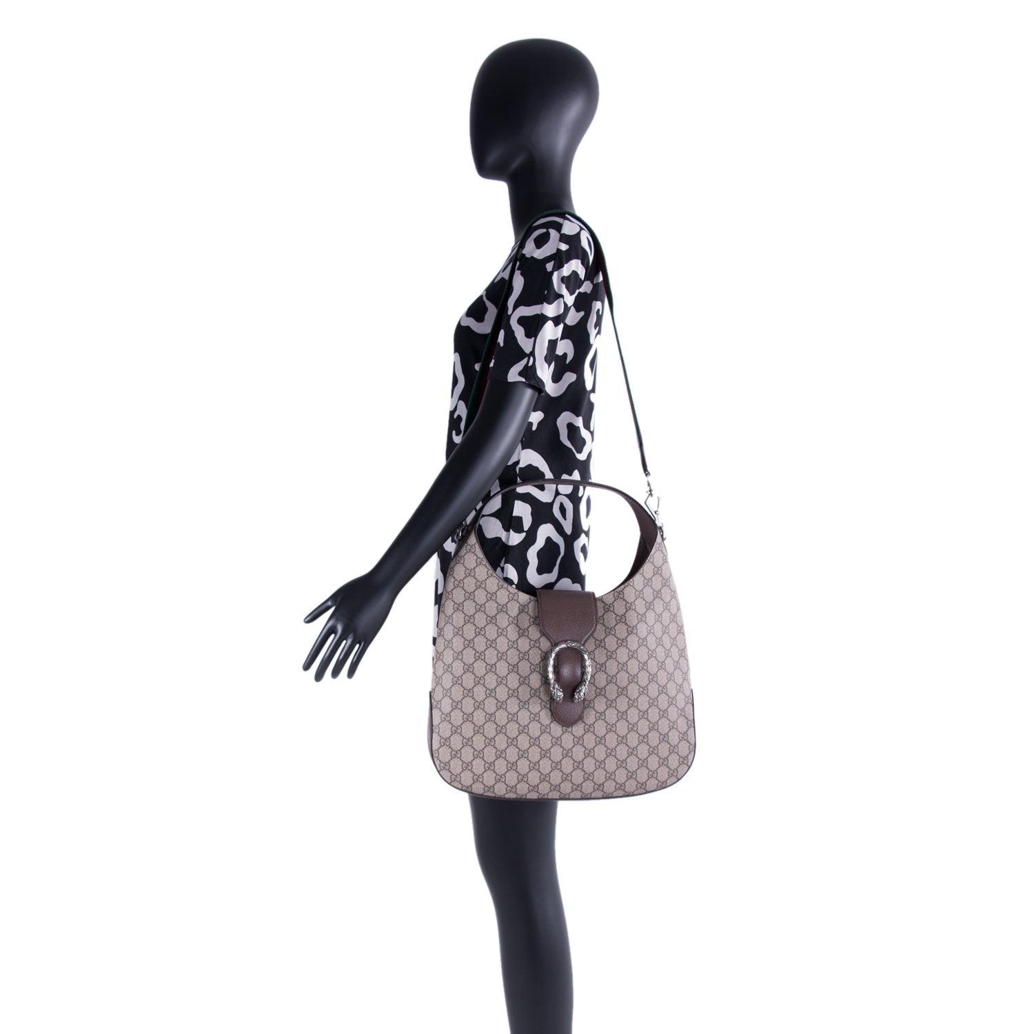 Gucci Dionysus Leather Canvas Shoulder Bag