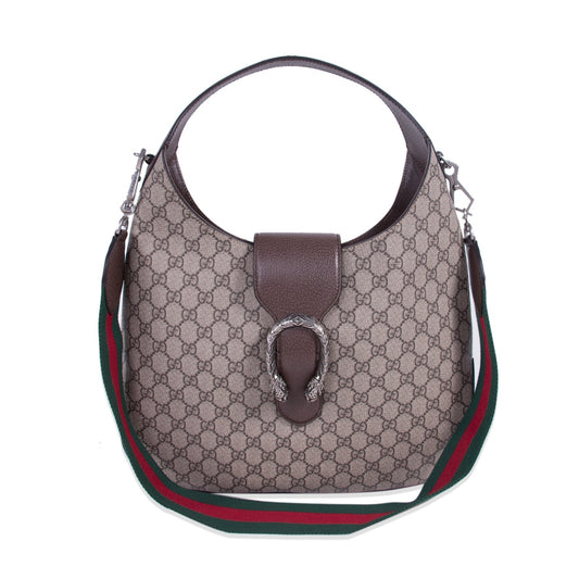 Gucci Dionysus Leather Canvas Shoulder Bag