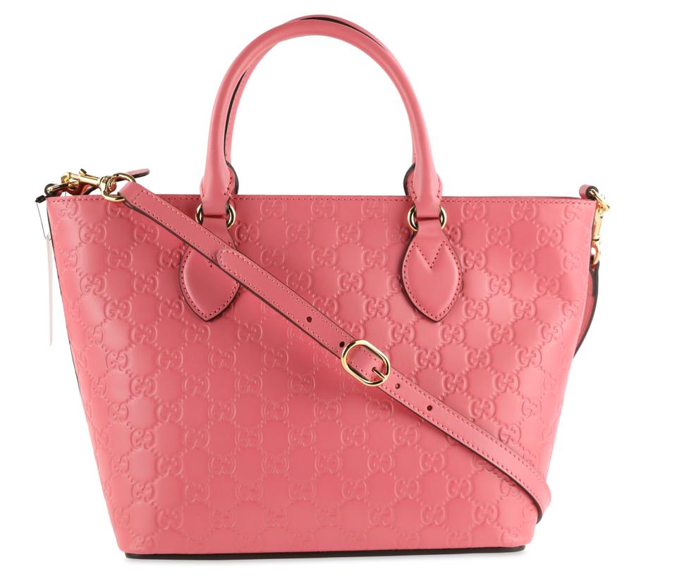 Gucci Guccissima Pink Leather Tote Style 1