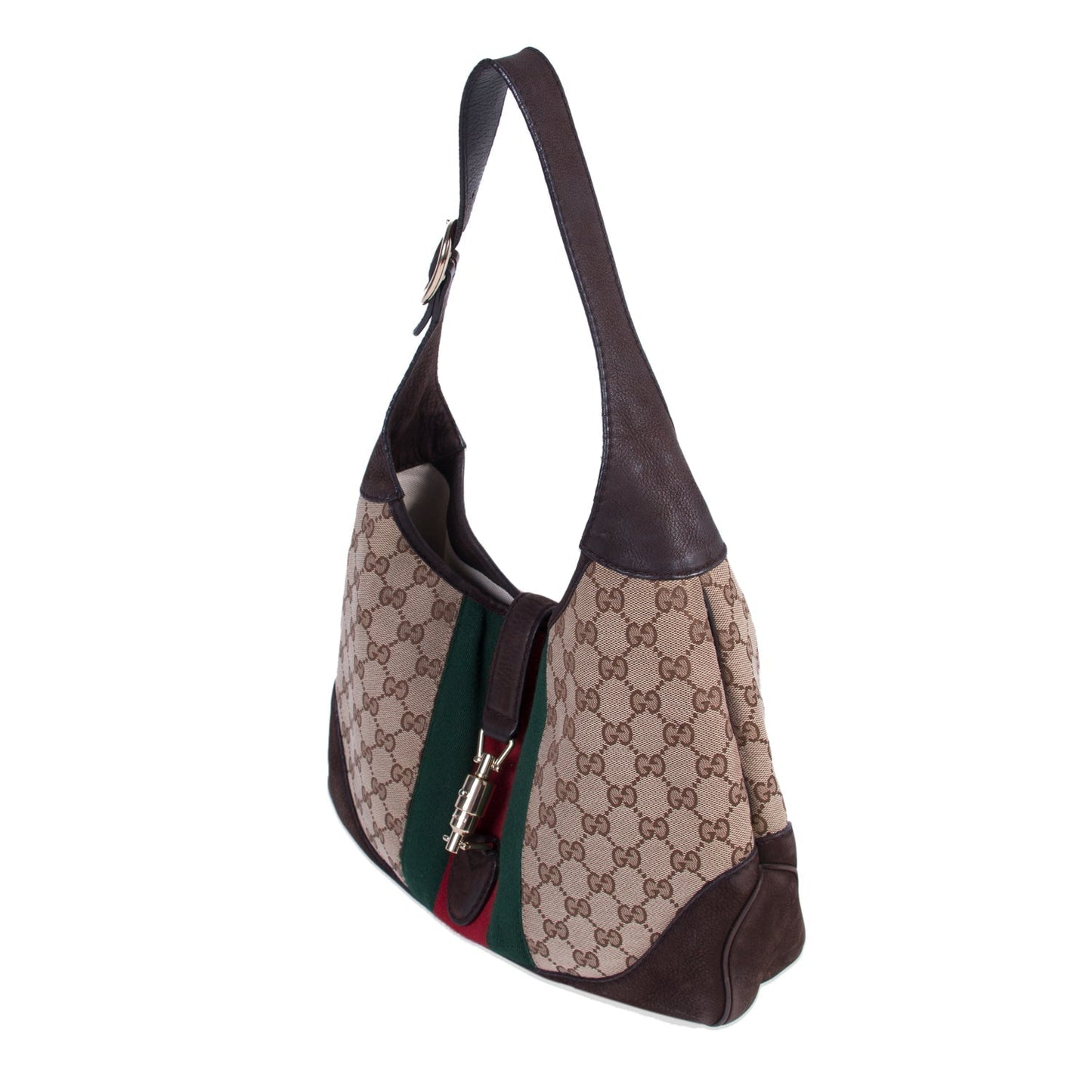 Gucci Jackie Canvas Suede Shoulder Bag