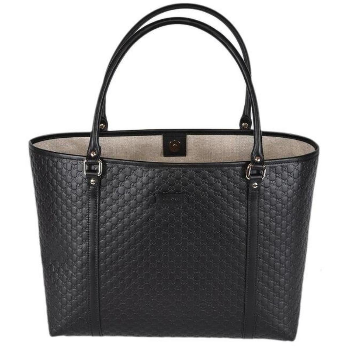 Gucci Green Leather Monogram Tote