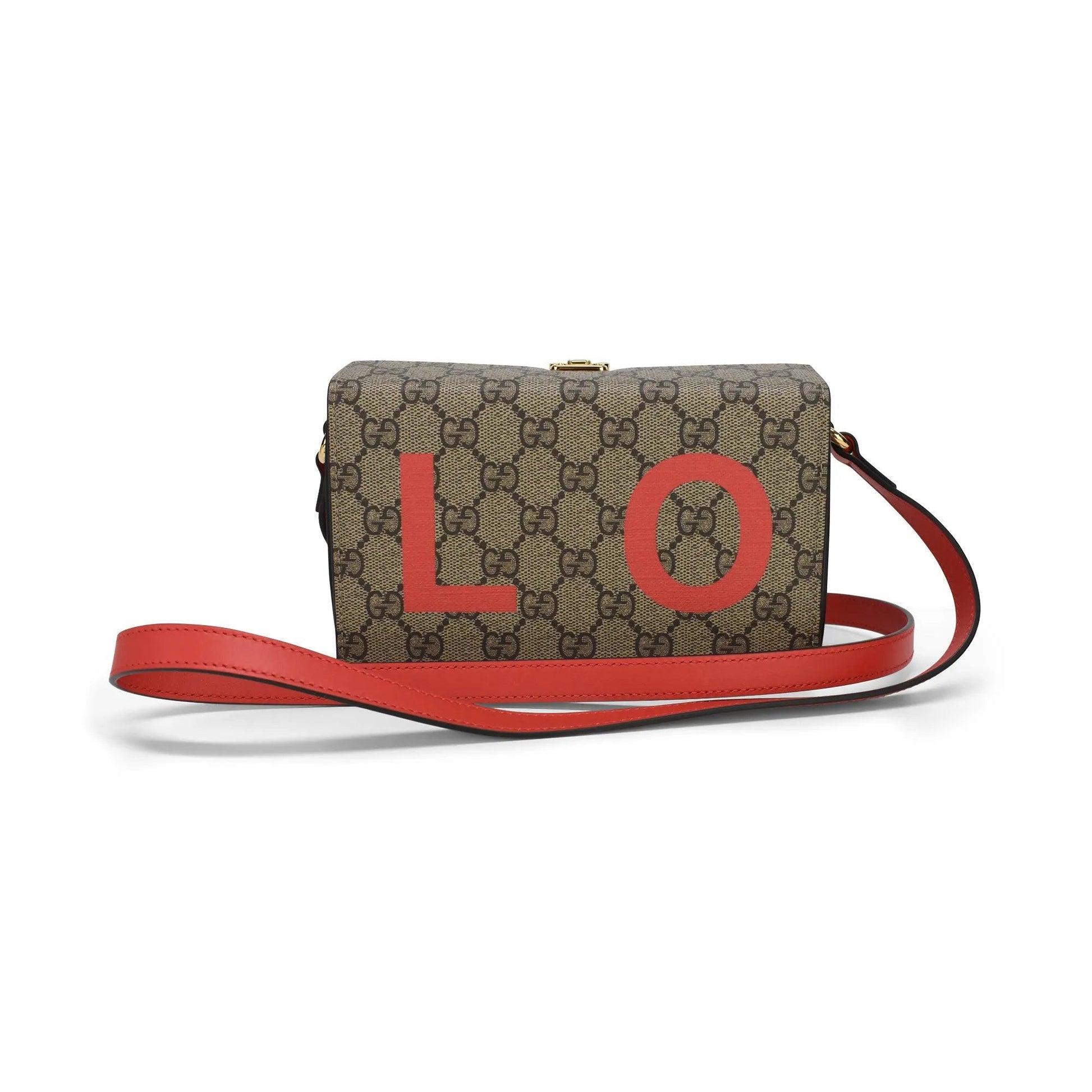 Gucci Monogram Leather Canvas Shoulder Bag