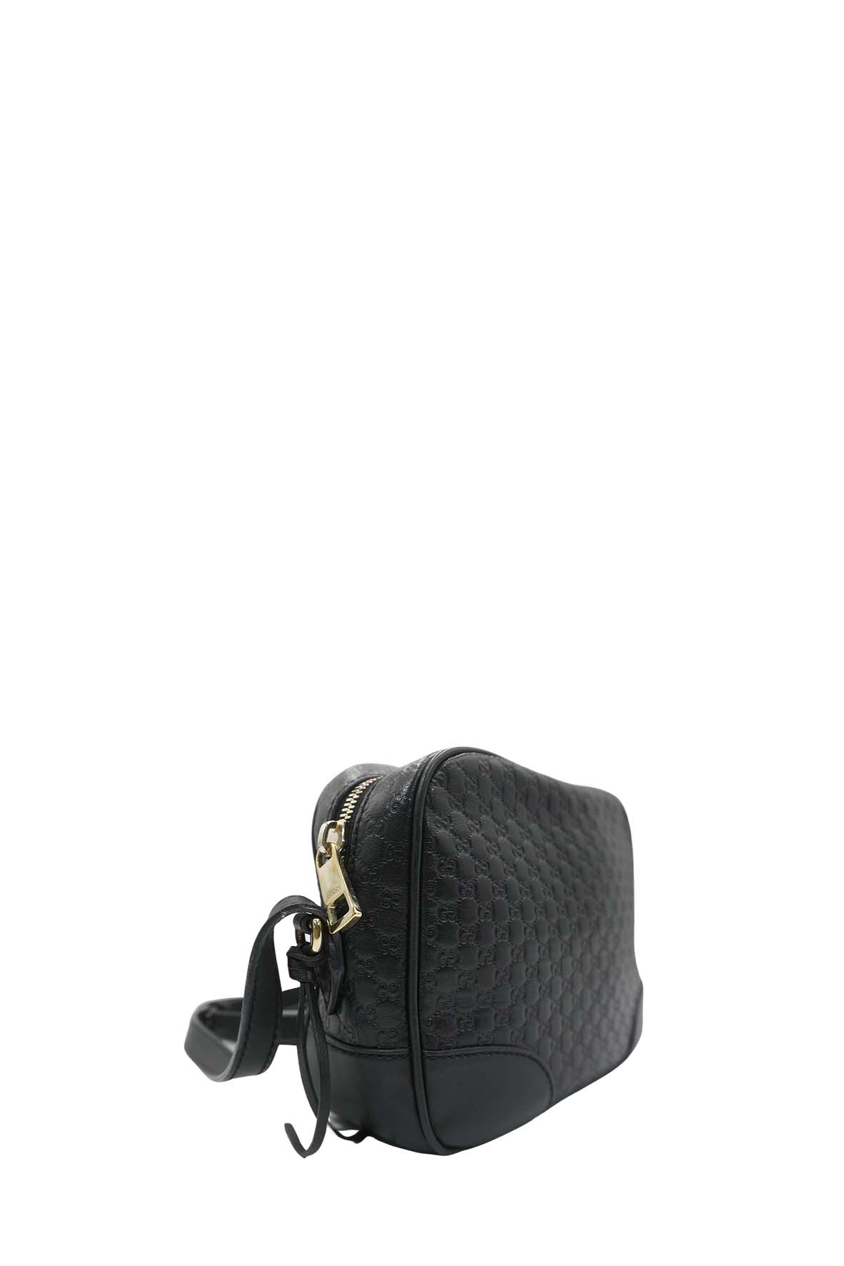 Gucci Guccissima Black Leather Canvas Crossbody