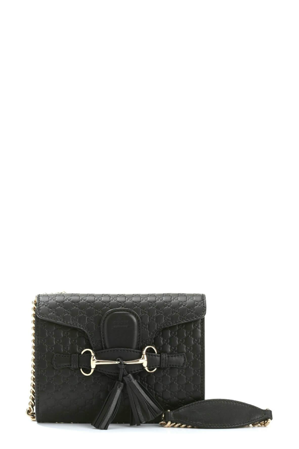 Gucci Guccissima Black Leather Shoulder Bag Style 2